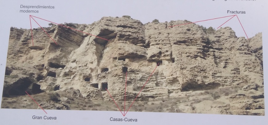Detalle de panel explicativo en el Risco de las Cuevas (Perales de Tajuña)