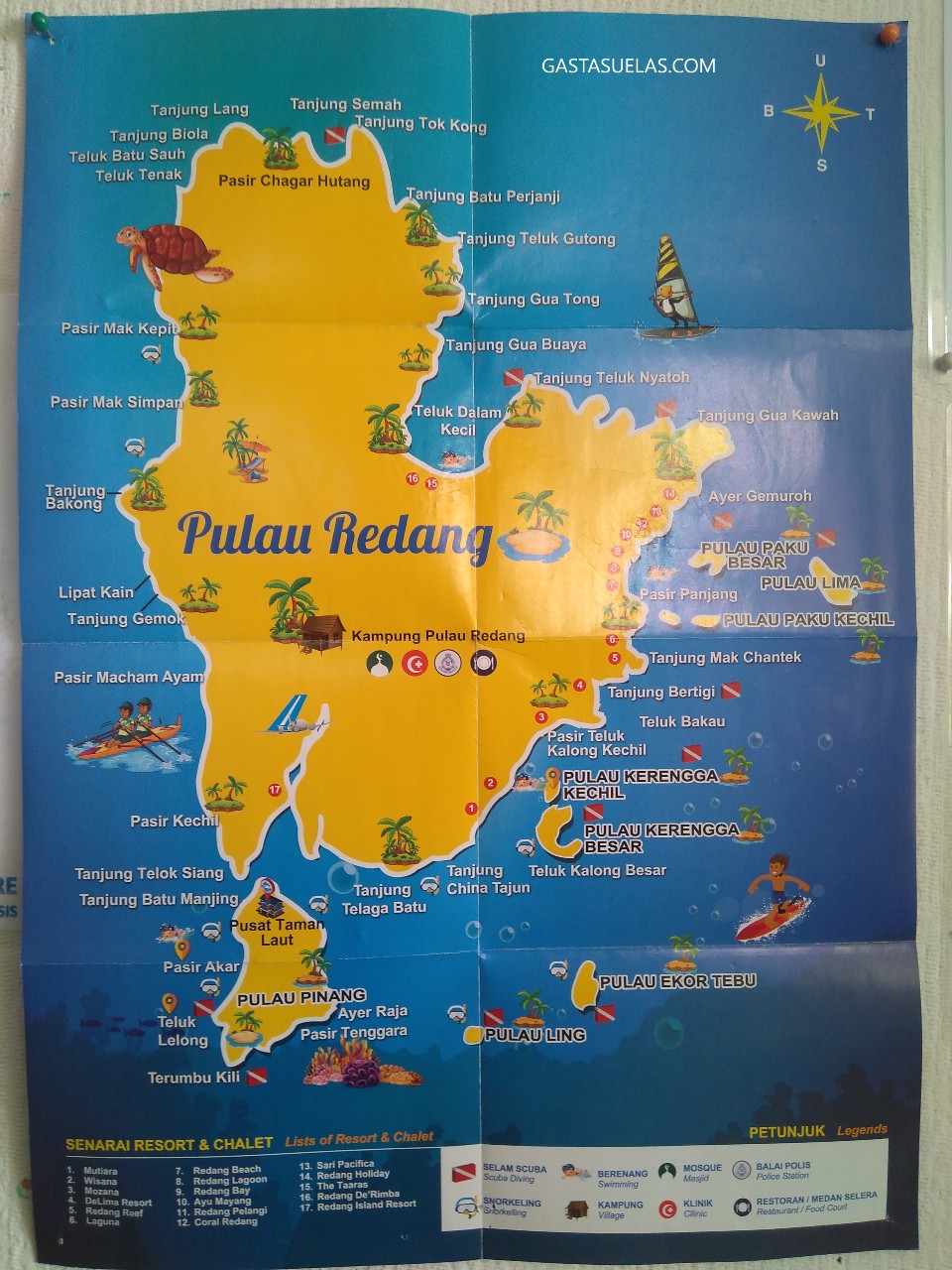 Mapa de Pulau Redang (Malasia)