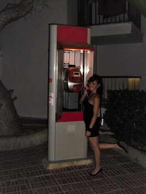 Cabina telefónica en Ibiza (Islas Baleares, España)